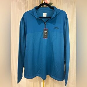 Callaway 1/4 Zip Golf Pullover Blue Sapphire XXL NWT UPF 50 Performance